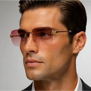 Pink Sunglasses Fashion Gold Frame Trendy Sun Glasses Retro Luxury UV400 Protect